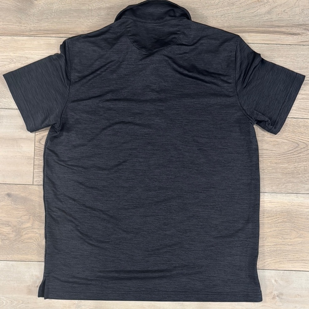 IZOD Men's Heathered Black Short Sleeve Polo Golf Shirt - Picture 7 of 9